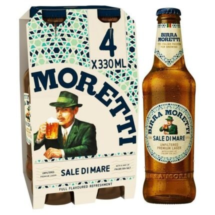 Birra Moretti Lager Beer 4 x 330ml Bottles