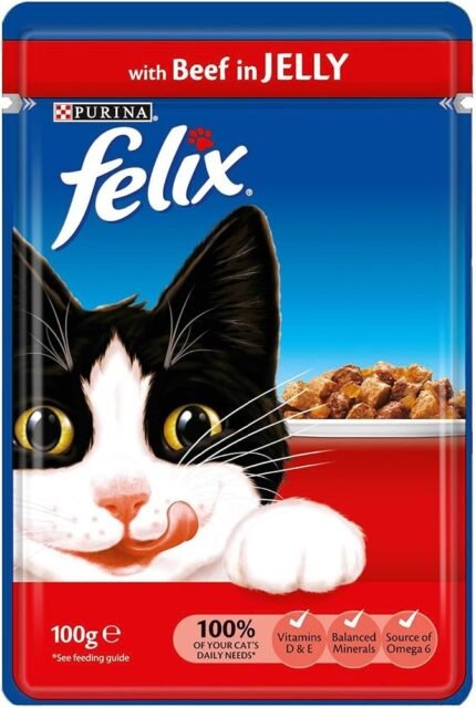 Felix Cat Food Pouch With Beef In Jelly 100g