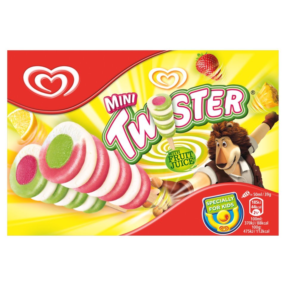 Twister Pineapple Strawberry Lemon & Lime Flavour Ice Cream Lolly 80ml